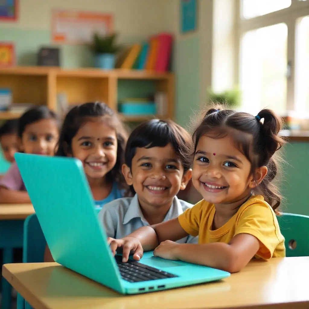 Kids learning with technology